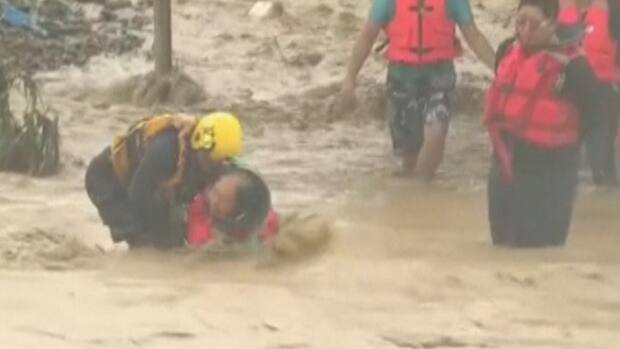 Raw Stranded People Rescued As Typhoon Hits Taiwan Cbc Ca