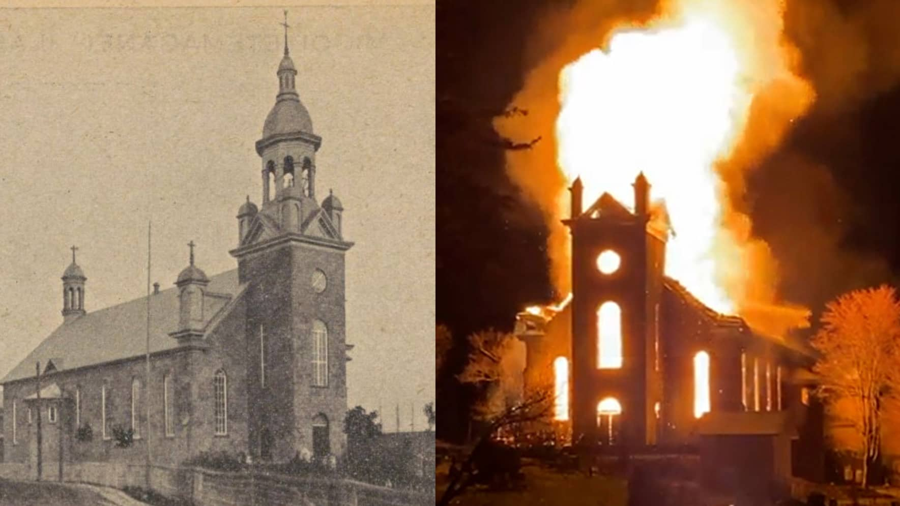 Fire destroys century-old church in Listuguj, Que. | CBC.ca