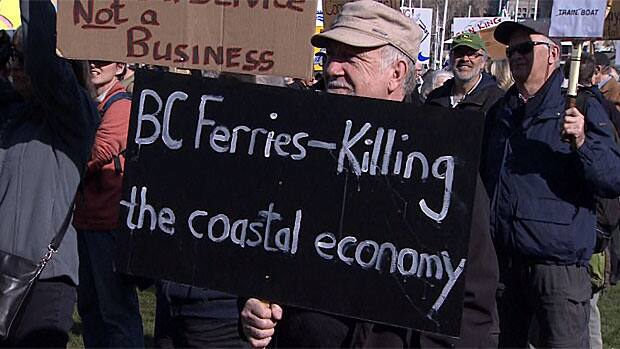 BC Ferries Cuts, Fare Hikes Anger Protesters In Victoria | CBC News