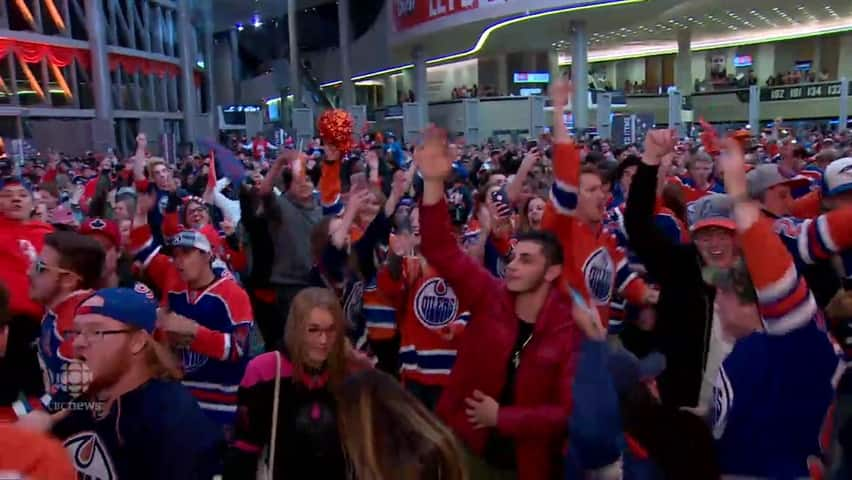 Oilers First-round Win Sends Edmonton Fans Into Frenzy | CBC News